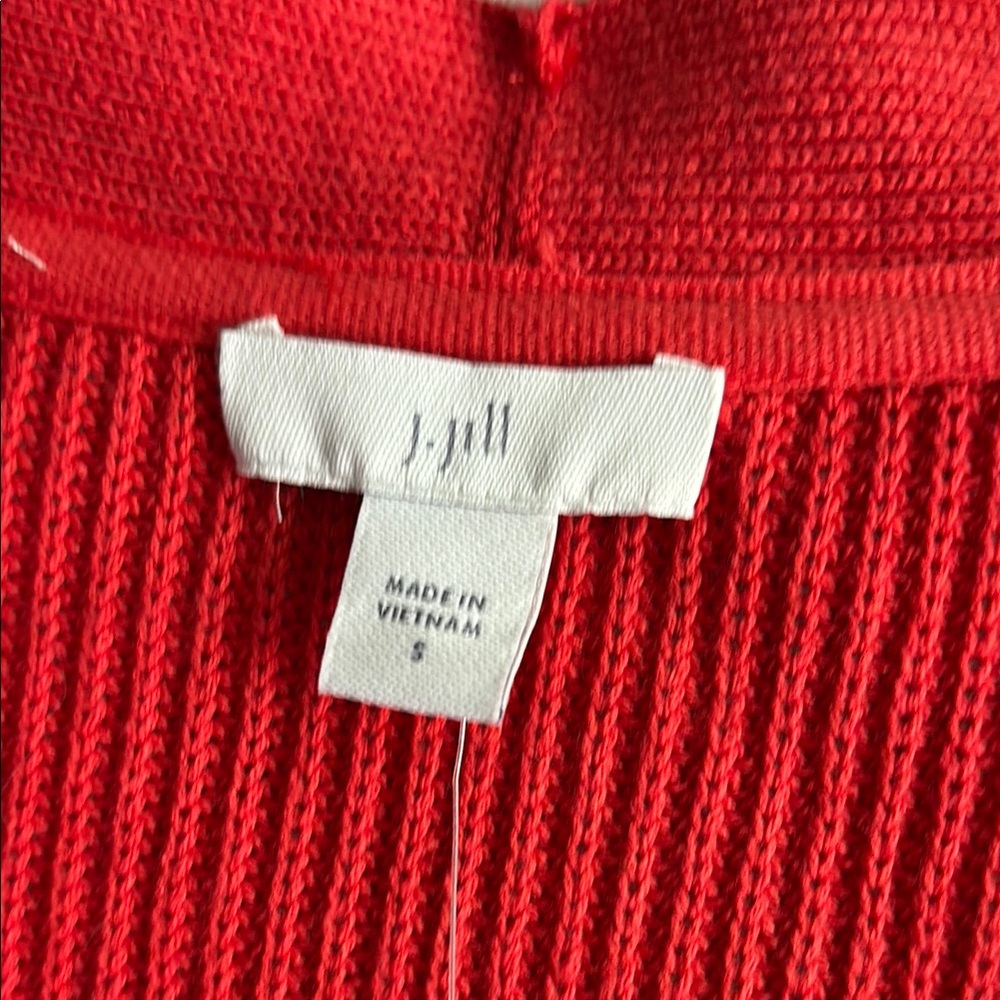 J. Jill Red Women's Cardigan Sweater, small-oversized - Picture 3 of 9
